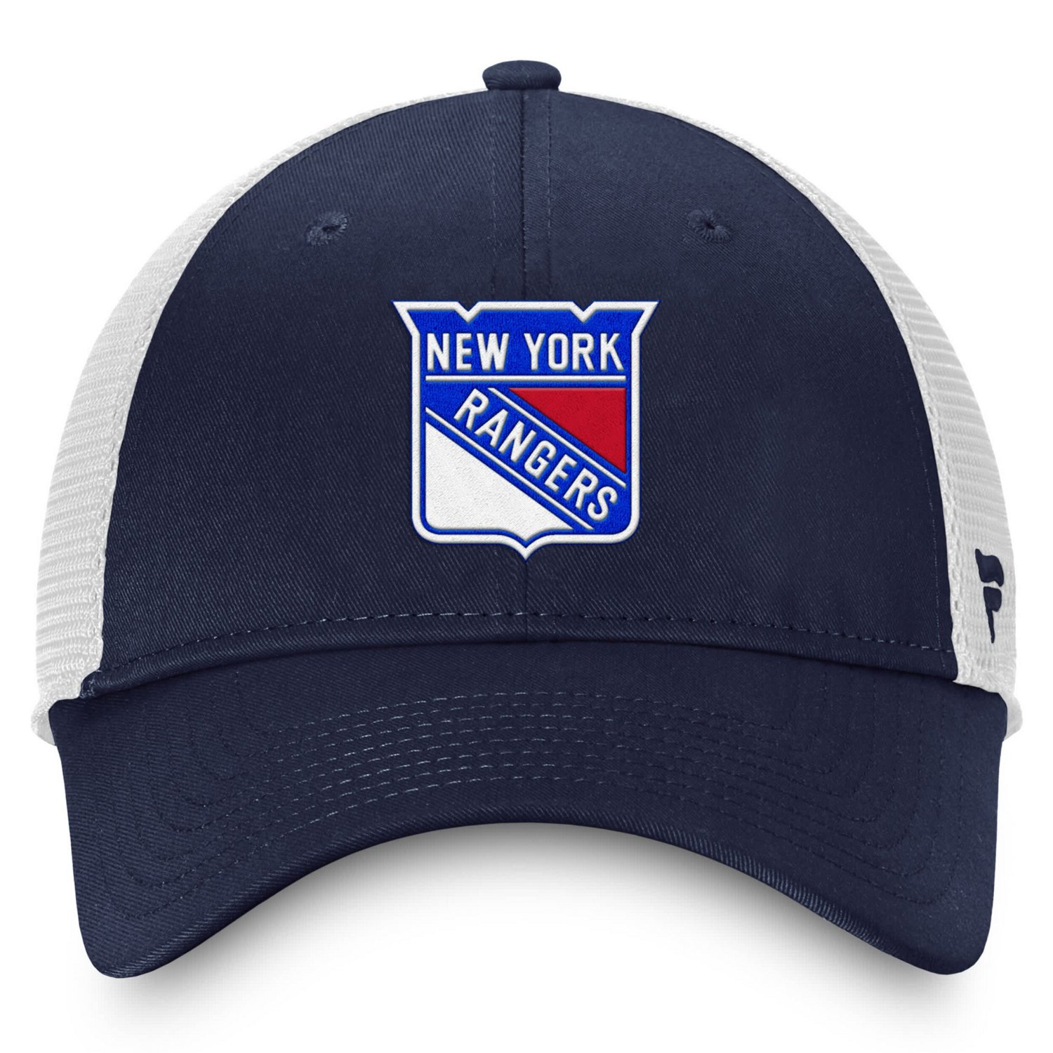 Fanatics White New York Rangers Core Primary Logo Trucker Adjustable Hat - view number 2