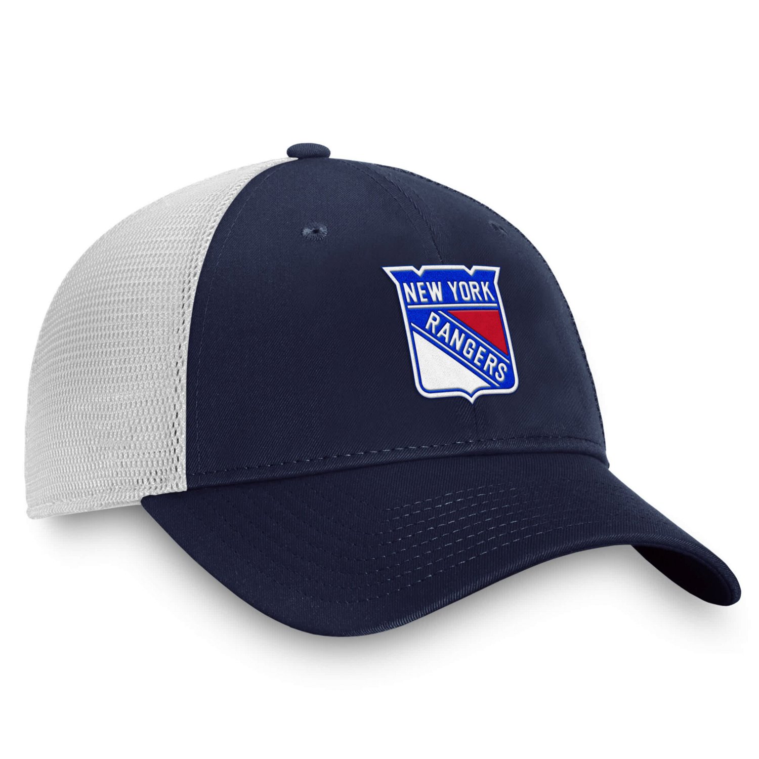 Fanatics White New York Rangers Core Primary Logo Trucker Adjustable Hat - view number 3