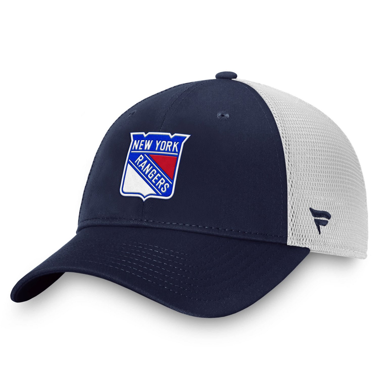 Fanatics White New York Rangers Core Primary Logo Trucker Adjustable Hat
