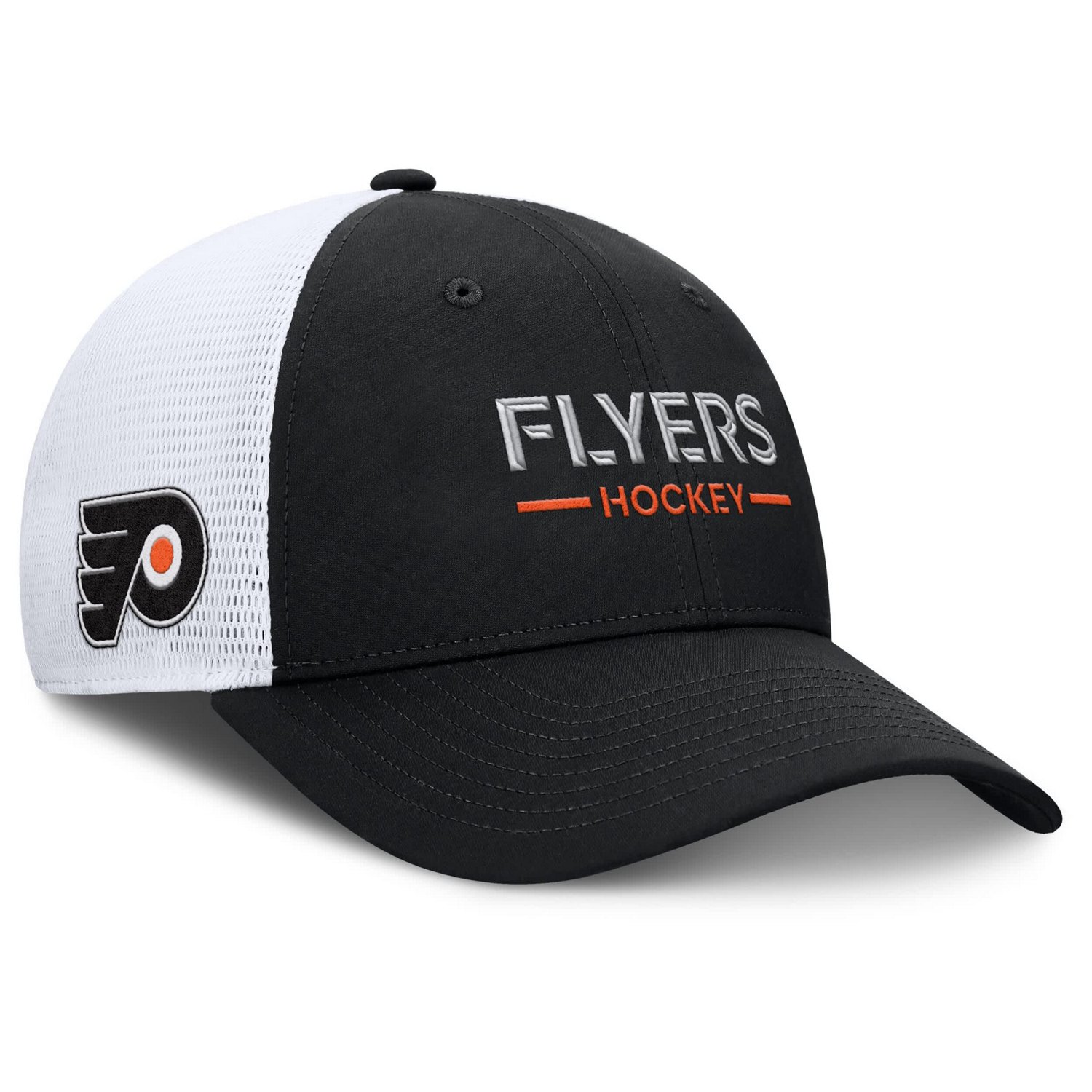 Fanatics White Philadelphia Flyers Authentic Pro Rink Lockup Adjustable Trucker Hat - view number 3