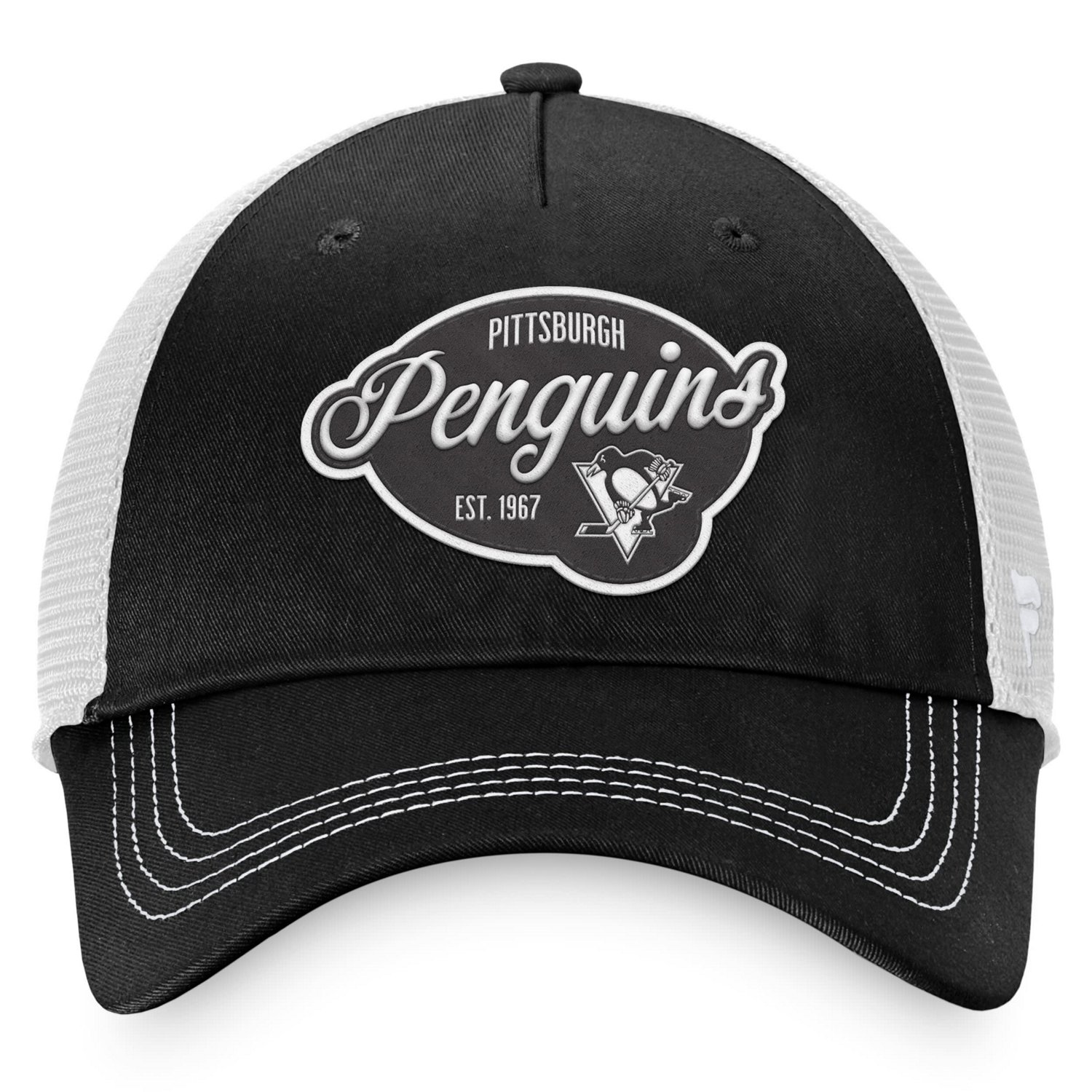 Fanatics /White Pittsburgh Penguins Fundamental Trucker Adjustable Hat                                                           - view number 2