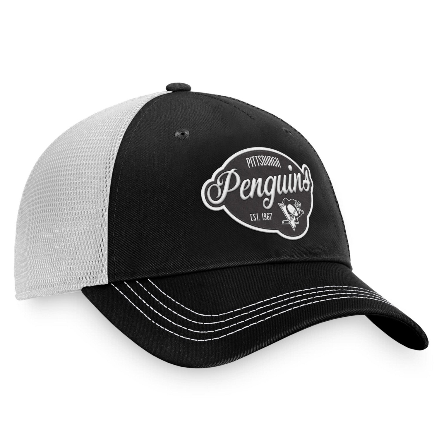 Fanatics /White Pittsburgh Penguins Fundamental Trucker Adjustable Hat