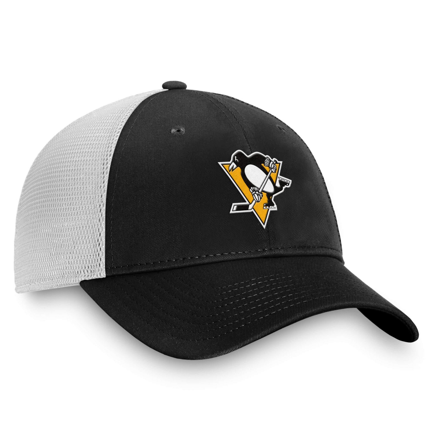 Fanatics White Pittsburgh Penguins Slouch Core Primary Trucker Adjustable Hat                                                    - view number 3