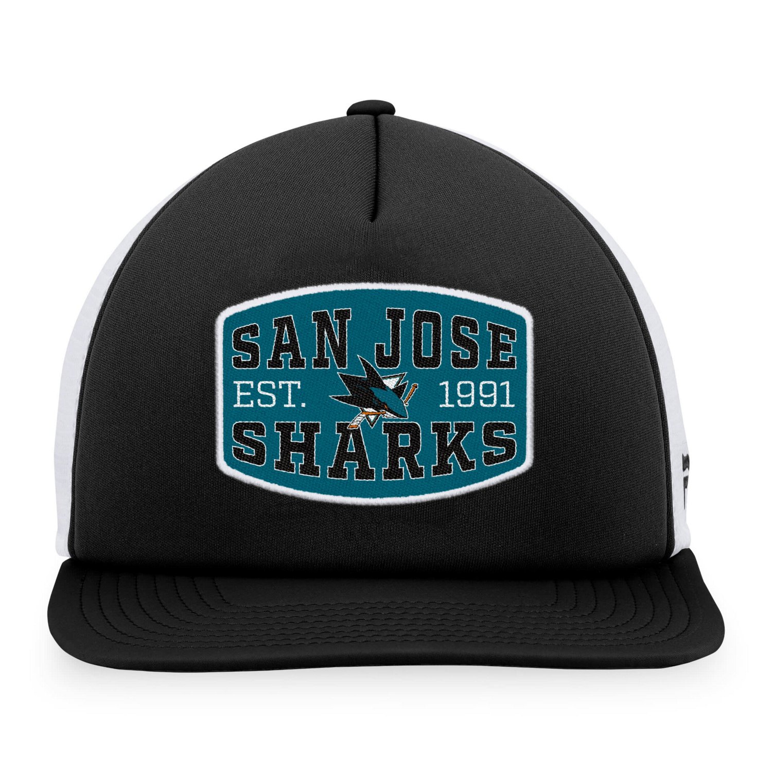 Fanatics /White San Jose Sharks Foam Front Patch Trucker Snapback Hat                                                            - view number 2