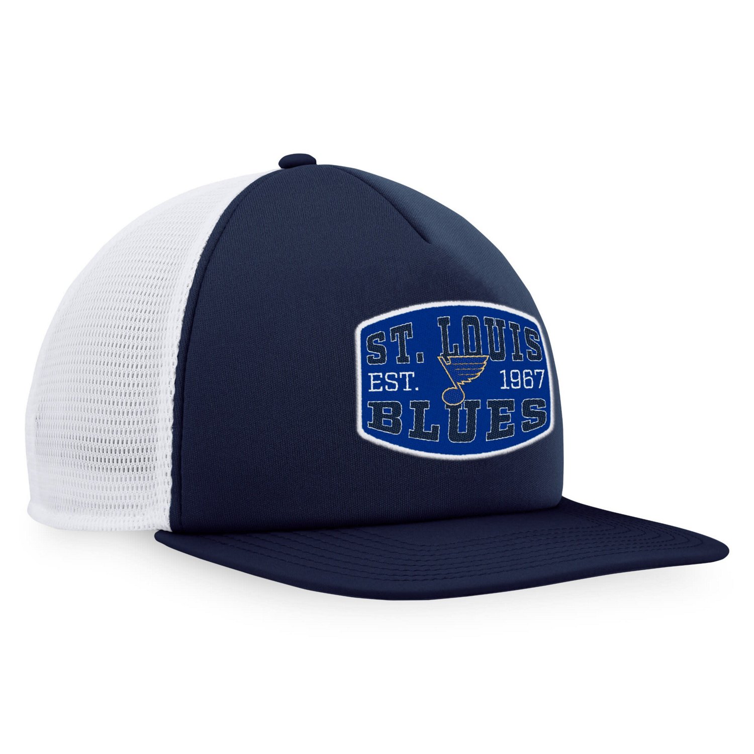 Fanatics White St Louis Blues Foam Front Patch Trucker Snapback Hat                                                              - view number 3