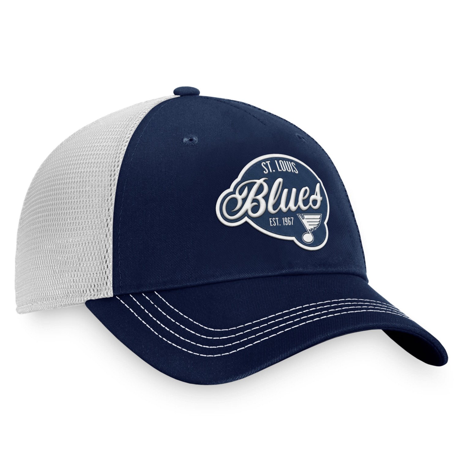 Fanatics White St Louis Blues Fundamental Trucker Adjustable Hat