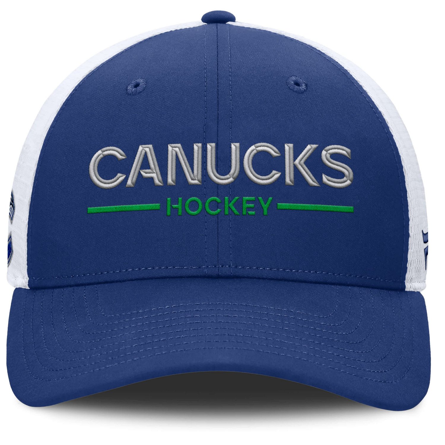 Fanatics White Vancouver Canucks Authentic Pro Rink Lockup Adjustable Trucker Hat - view number 2