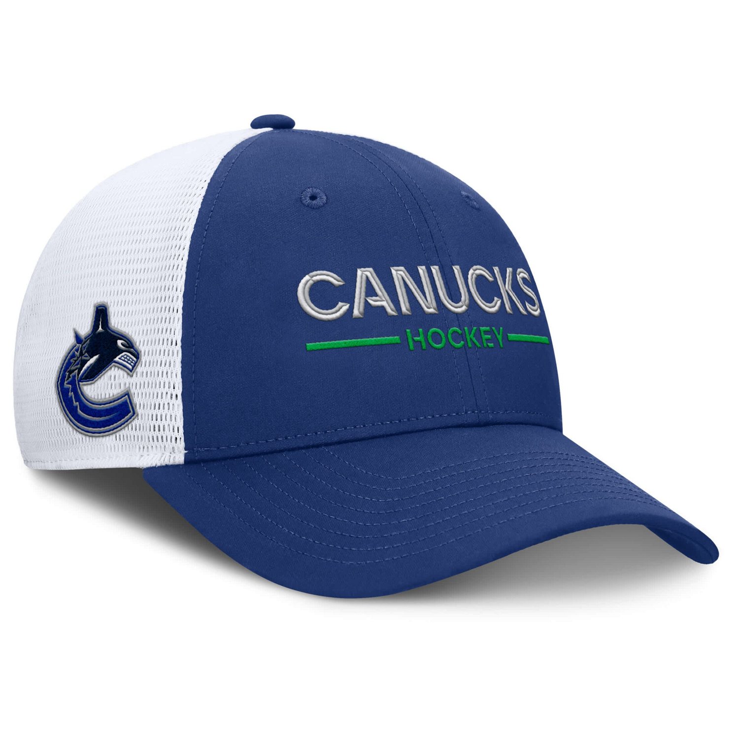 Fanatics White Vancouver Canucks Authentic Pro Rink Lockup Adjustable Trucker Hat - view number 3