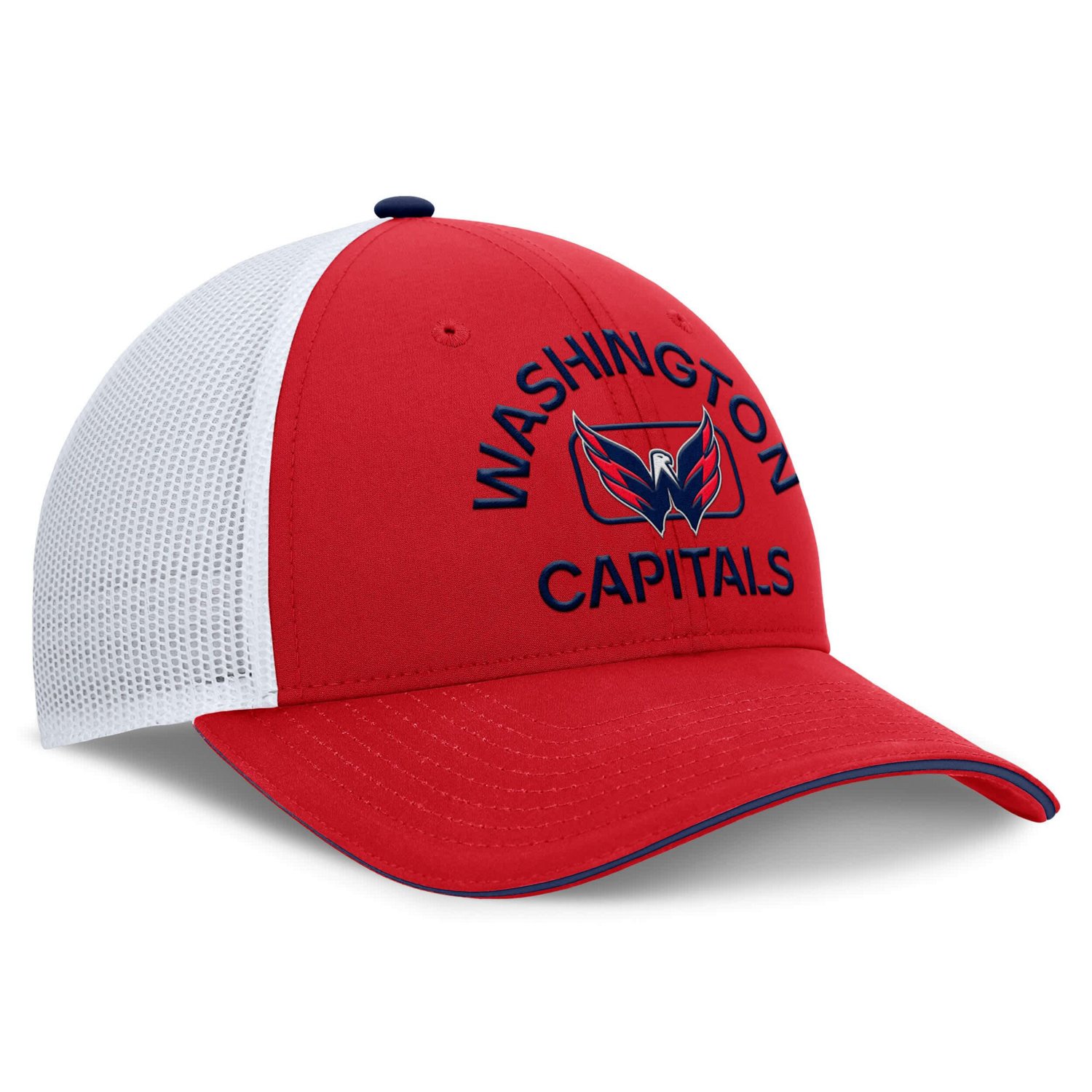 Fanatics White Washington Capitals Authentic Pro Rink Trucker Hat                                                                - view number 3