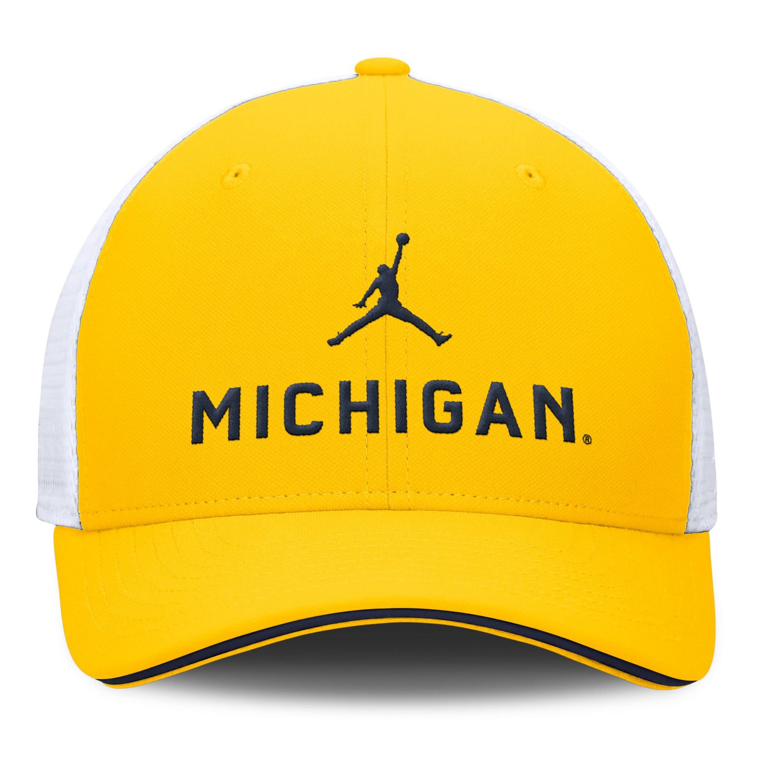 Jordan Brand College White Michigan Wolverines Rise Adjustable Trucker Hat - view number 2