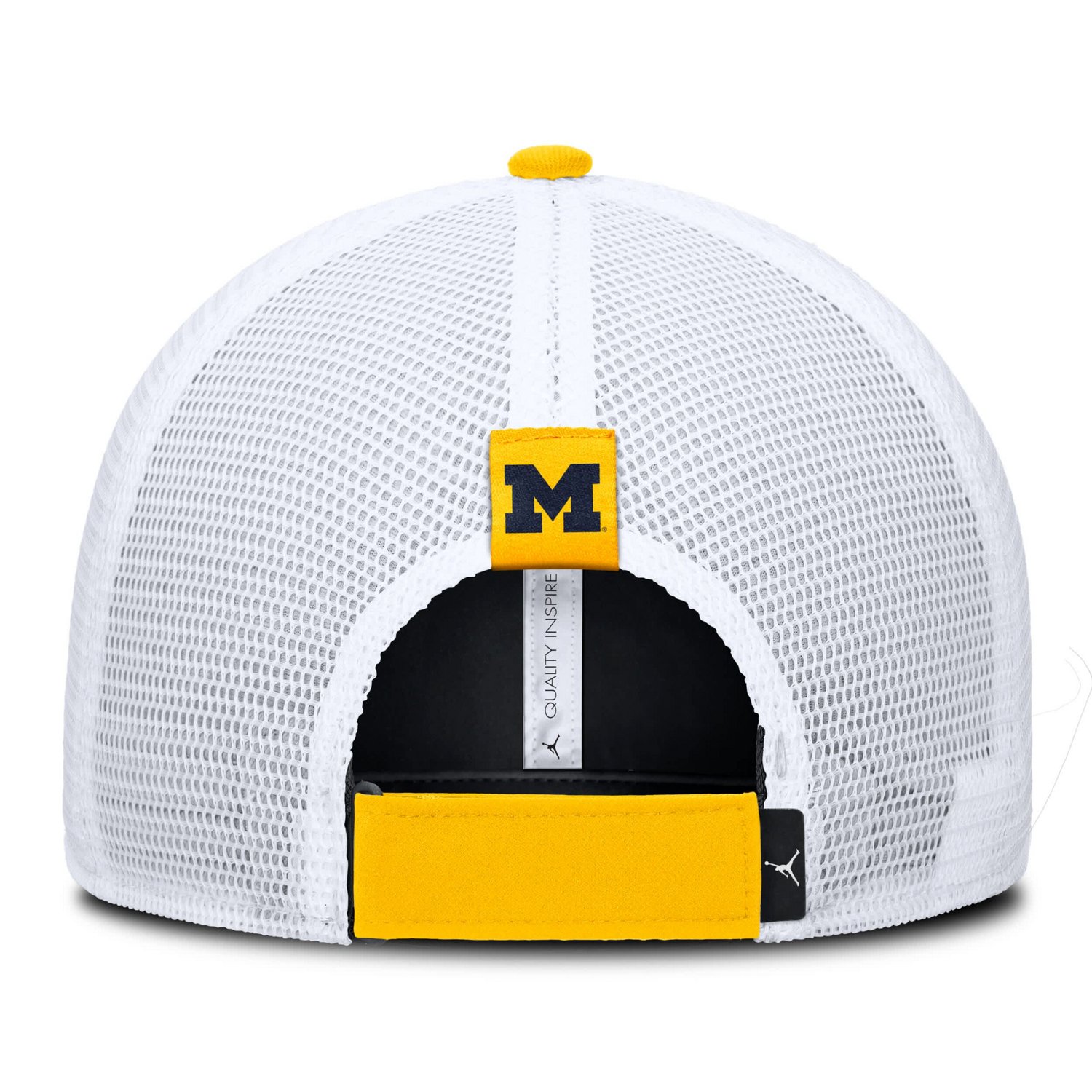 Jordan Brand College White Michigan Wolverines Rise Adjustable Trucker Hat - view number 4