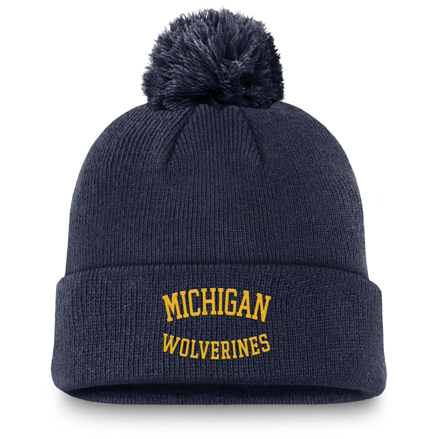 Jordan Brand Michigan Wolverines Peak Cuffed Knit Hat with Pom
