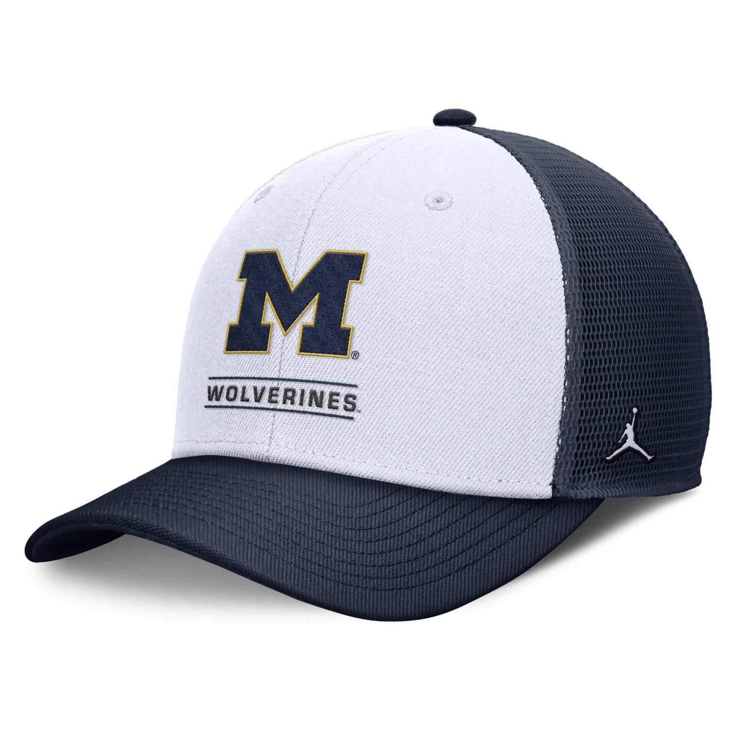 Jordan Brand Navy Michigan Wolverines Rise Adjustable Trucker Hat - view number 1
