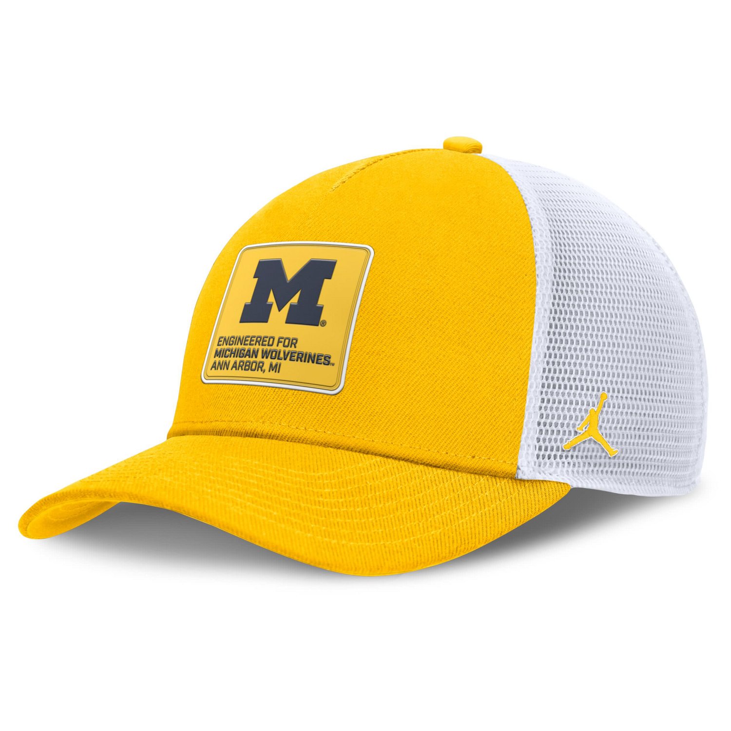 Jordan Brand White Michigan Wolverines 2025 On-Field Rise Engineered Trucker Adjustable Hat