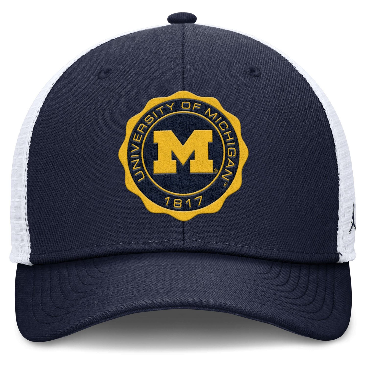 Jordan Brand White Michigan Wolverines Rise Trucker Adjustable Hat - view number 2