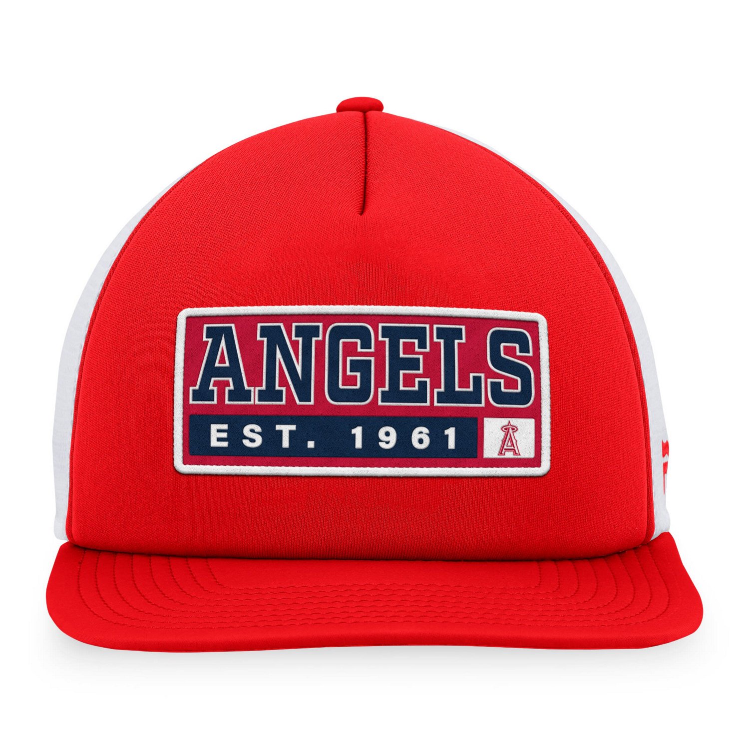 Majestic White Los Angeles Angels Foam Trucker Snapback Hat - view number 2