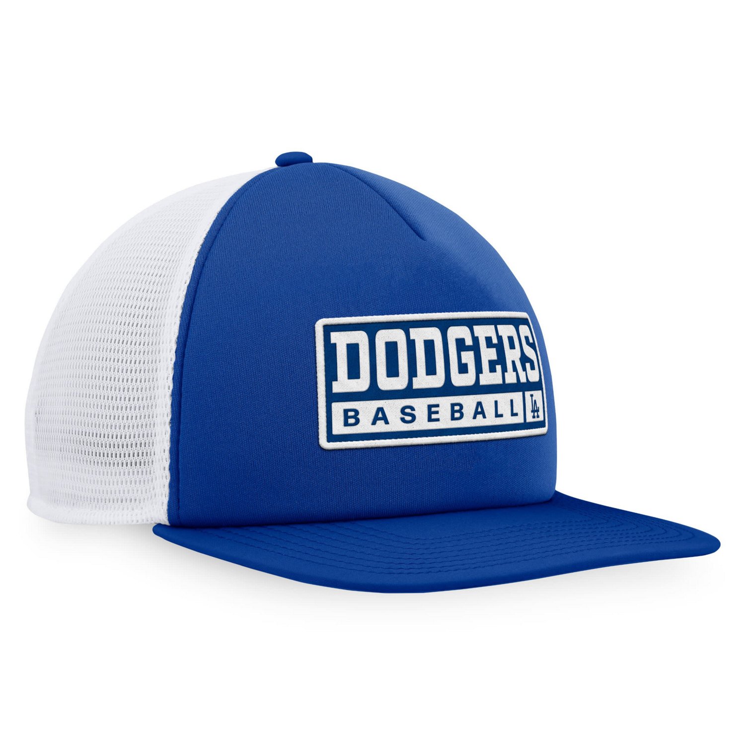 Majestic White Los Angeles Dodgers Foam Trucker Snapback Hat