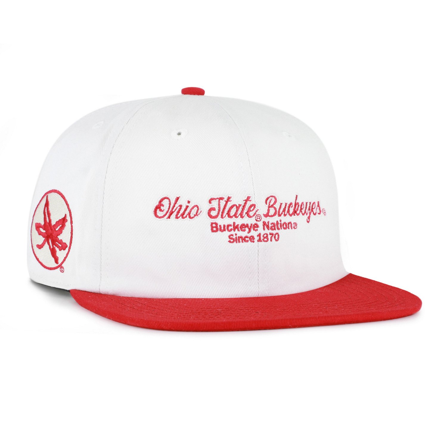 Men's '47 Scarlet Ohio State Buckeyes Script Stack Relaxed Captain Adjustable Hat