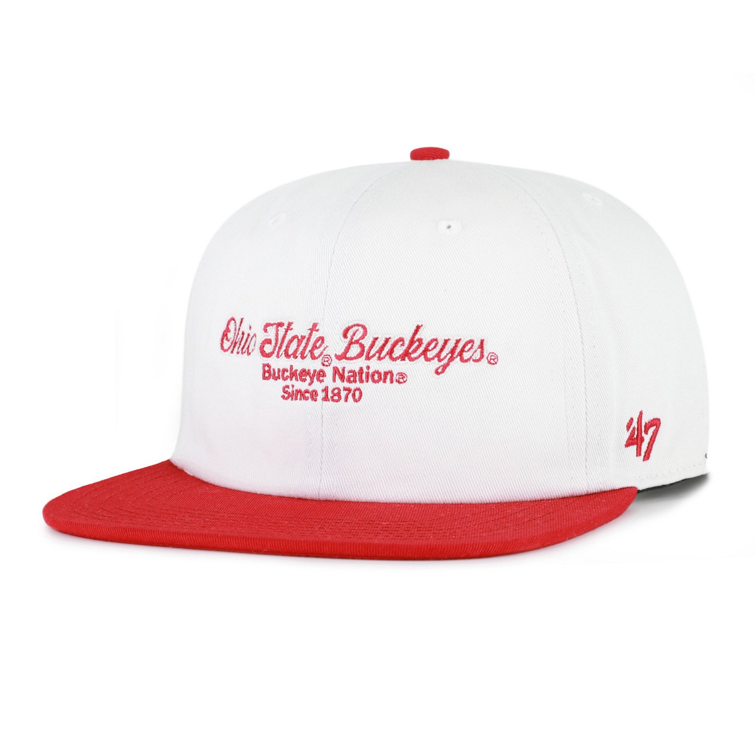 Men's '47 Scarlet Ohio State Buckeyes Script Stack Relaxed Captain Adjustable Hat - view number 2