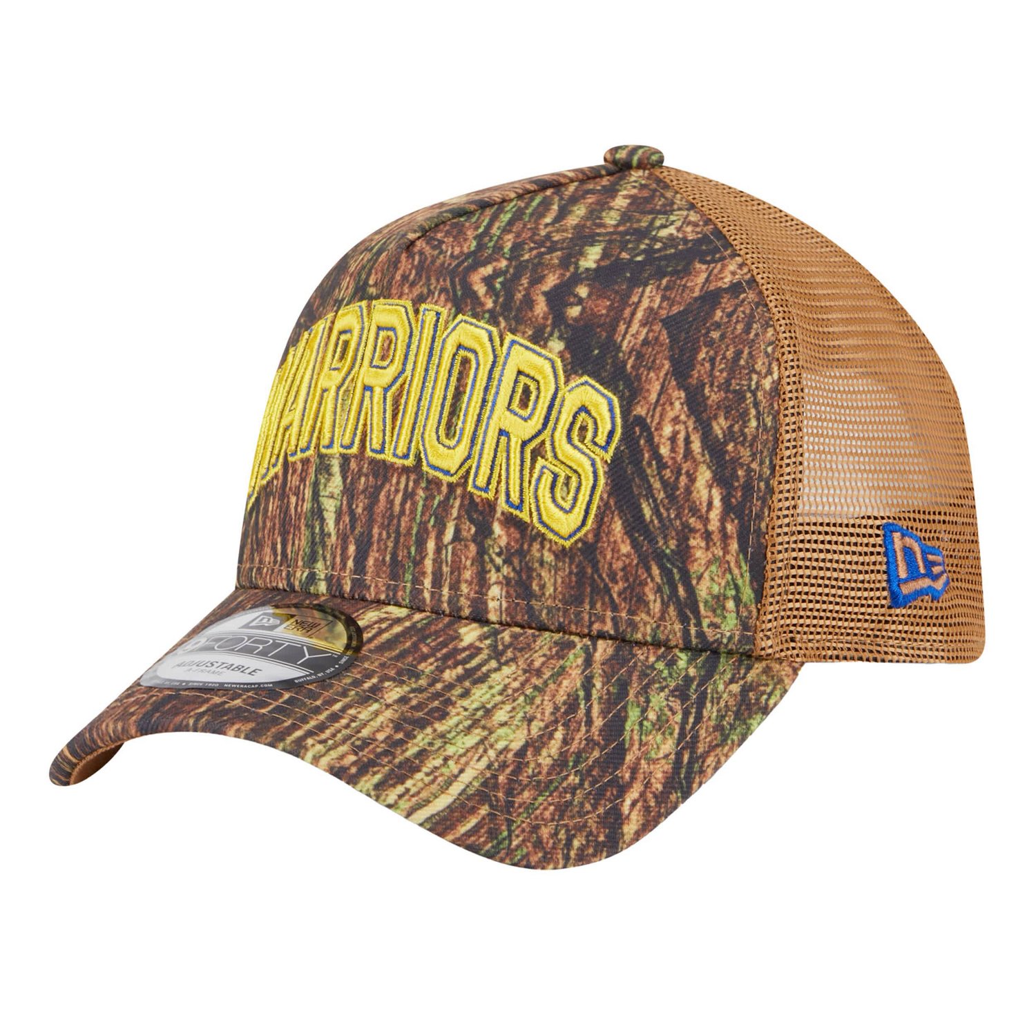 Men's New Era Golden State Warriors Victory Grove Forest A-Frame Trucker 9FORTY Adjustable Hat                                   - view number 3