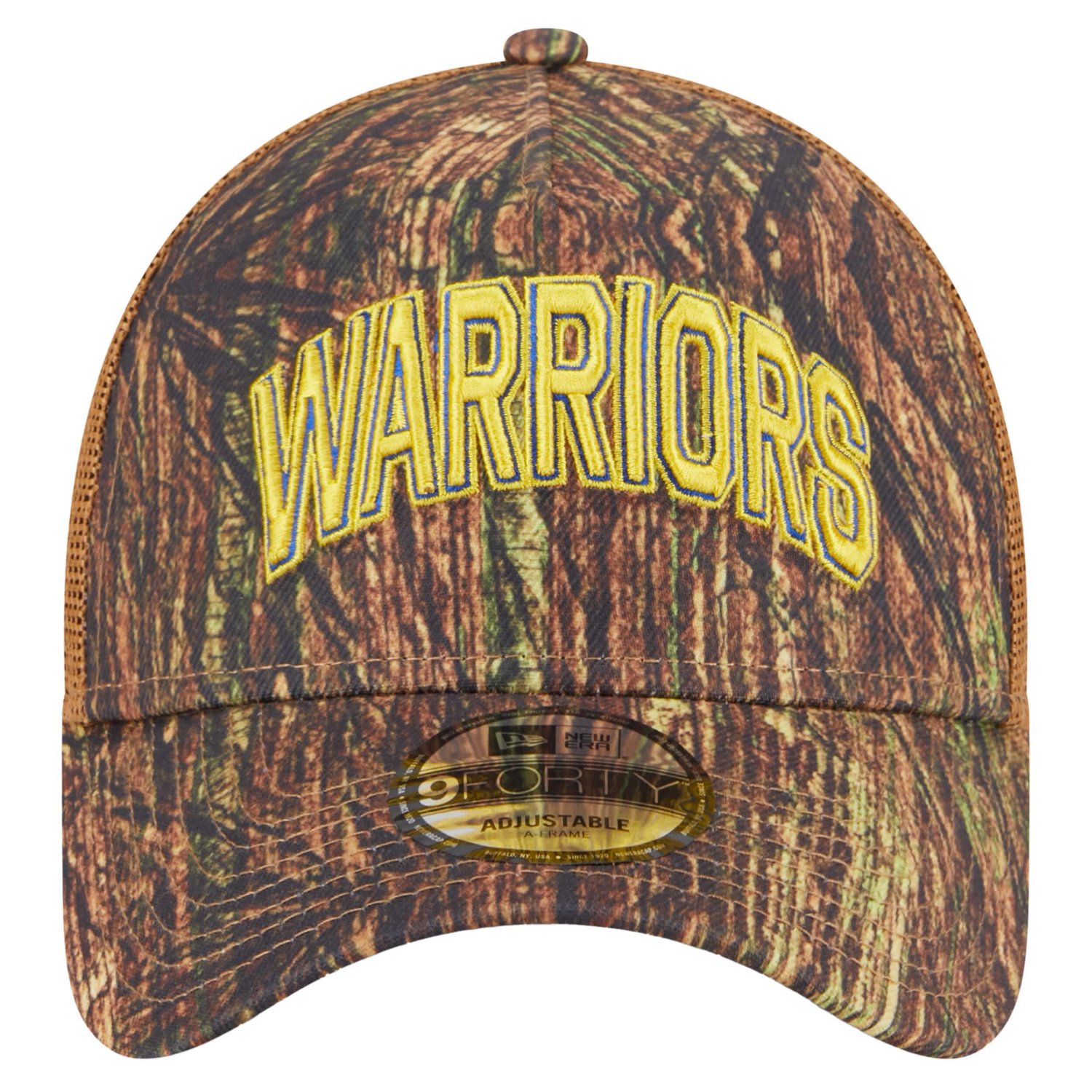 Men's New Era Golden State Warriors Victory Grove Forest A-Frame Trucker 9FORTY Adjustable Hat                                   - view number 2