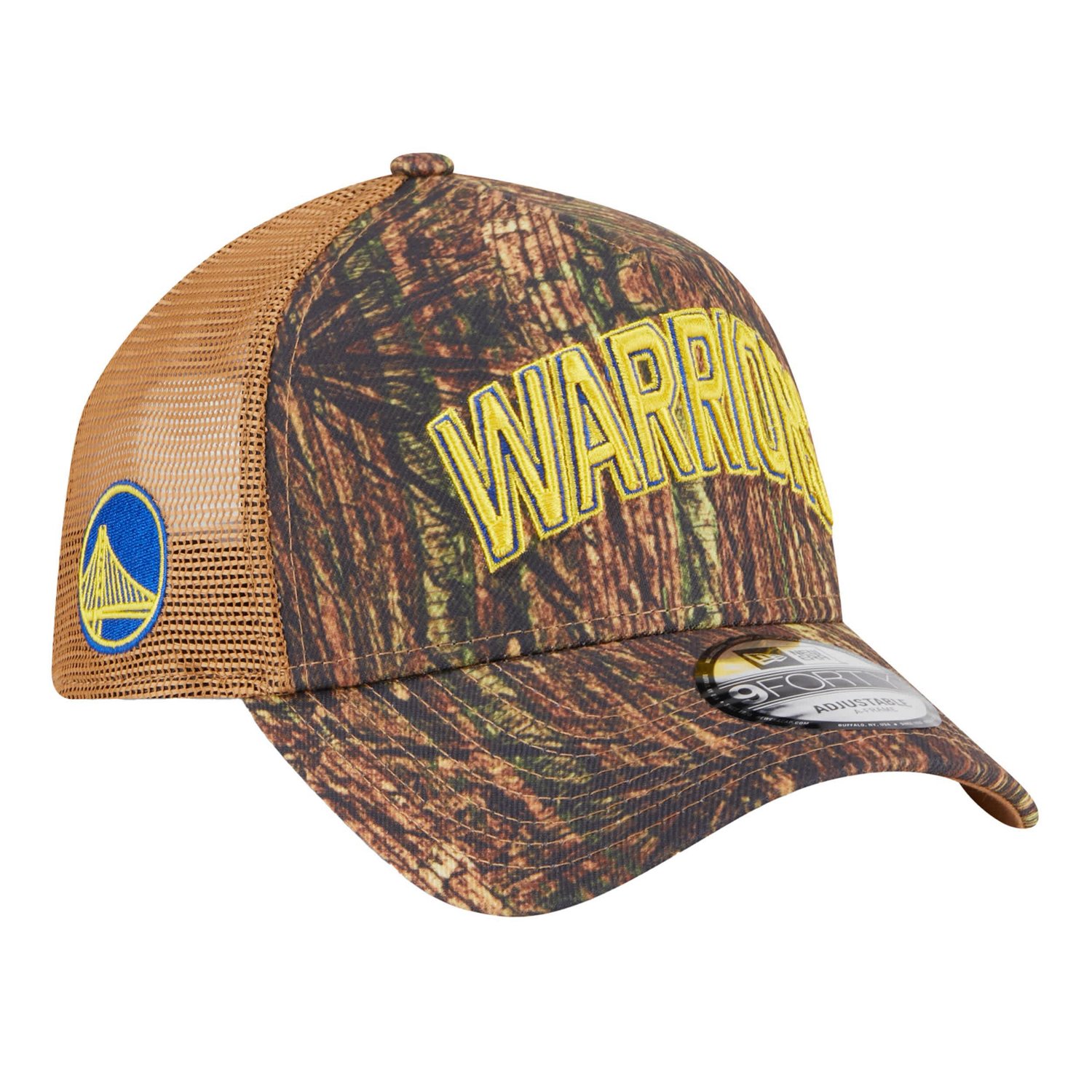 Men's New Era Golden State Warriors Victory Grove Forest A-Frame Trucker 9FORTY Adjustable Hat                                   - view number 1