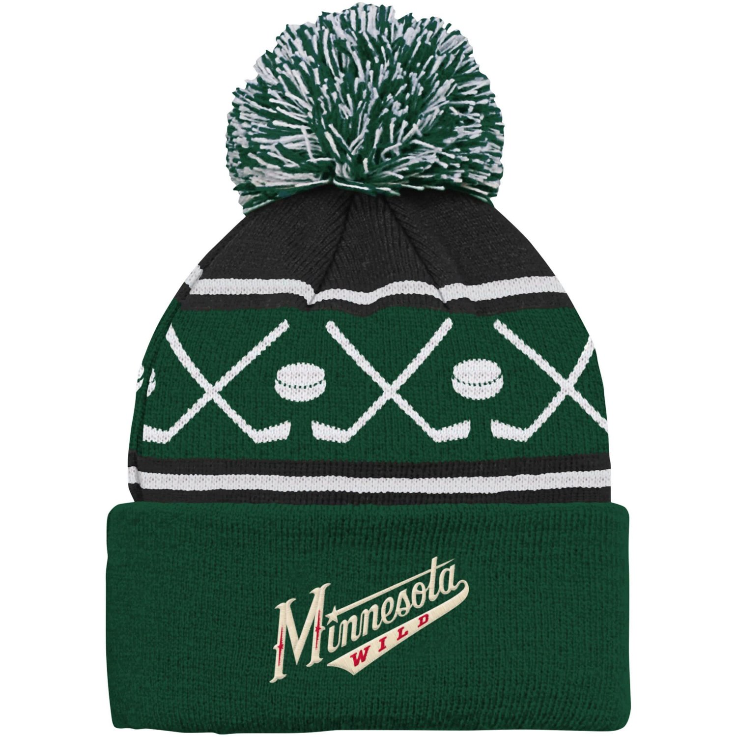 Minnesota Wild Face-Off Cuffed Knit Hat with Pom - view number 2