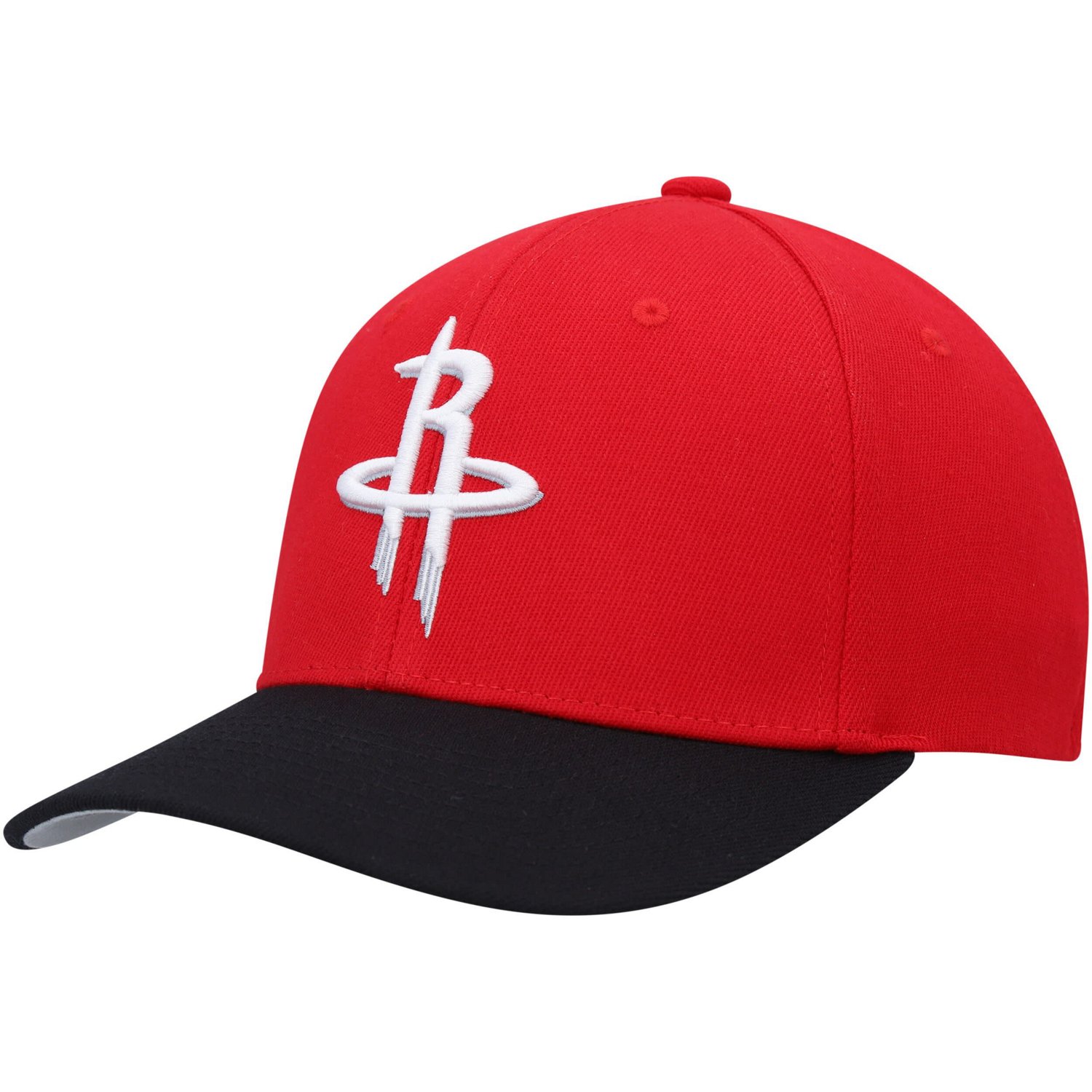 Mitchell Ness Men s Red Black Houston Rockets MVP Team Two Tone 2.0 Stretch Snapback Hat