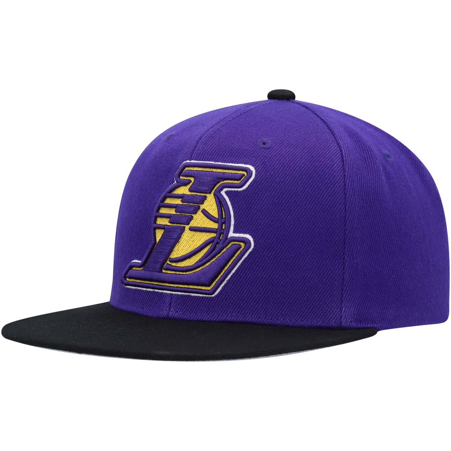 Mitchell  Ness /Black Los Angeles Lakers Side Core 20 Snapback Hat - view number 3