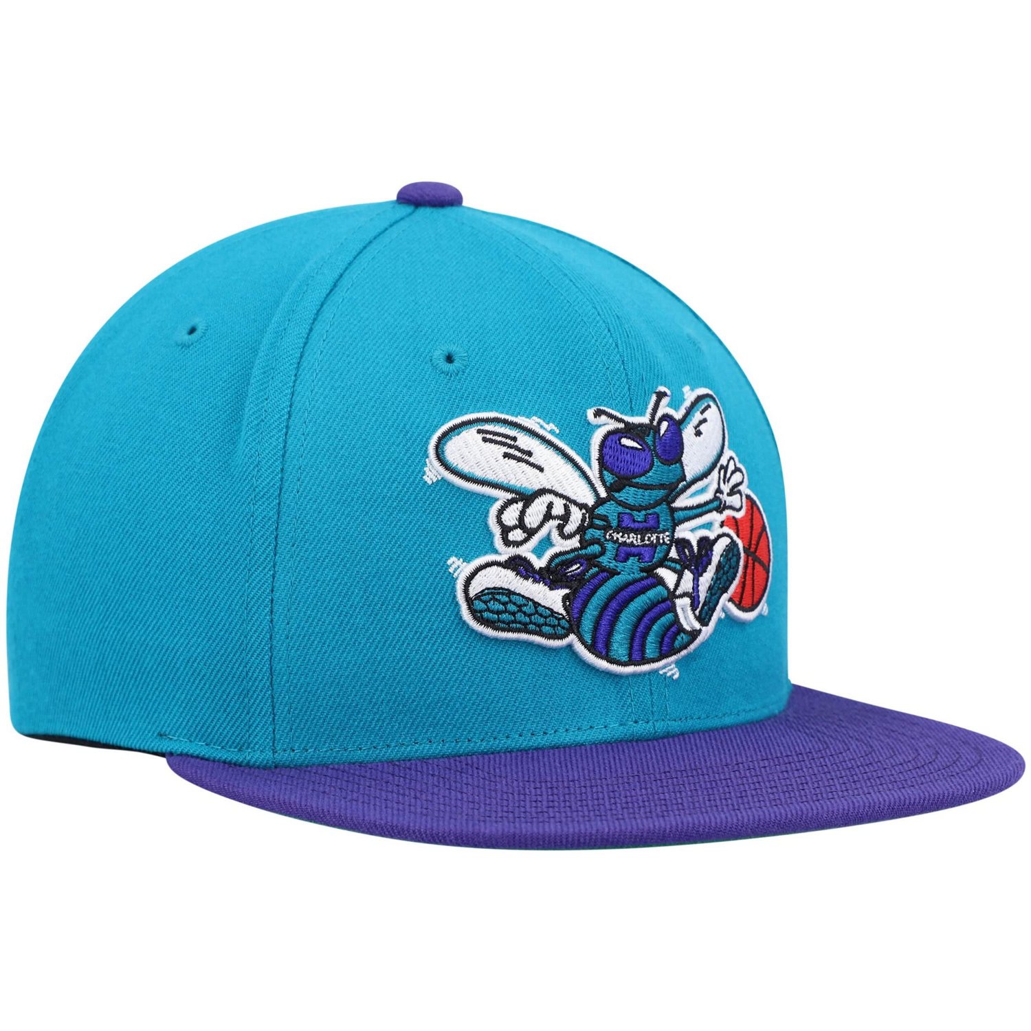 Mitchell  Ness /Purple Charlotte Hornets Hardwood Classics Team Two-Tone 20 Snapback Hat                                         - view number 3