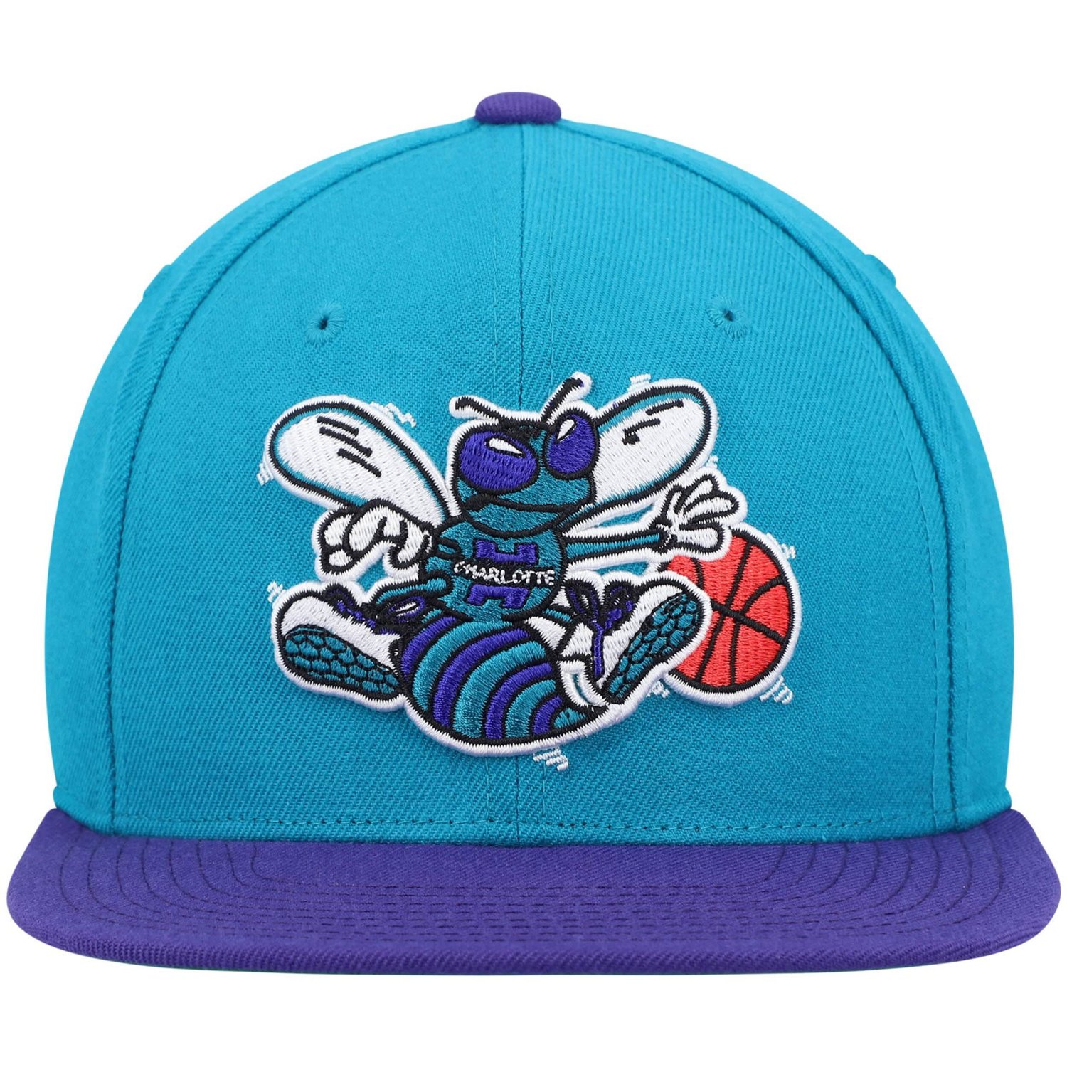 Mitchell  Ness /Purple Charlotte Hornets Hardwood Classics Team Two-Tone 20 Snapback Hat                                         - view number 2