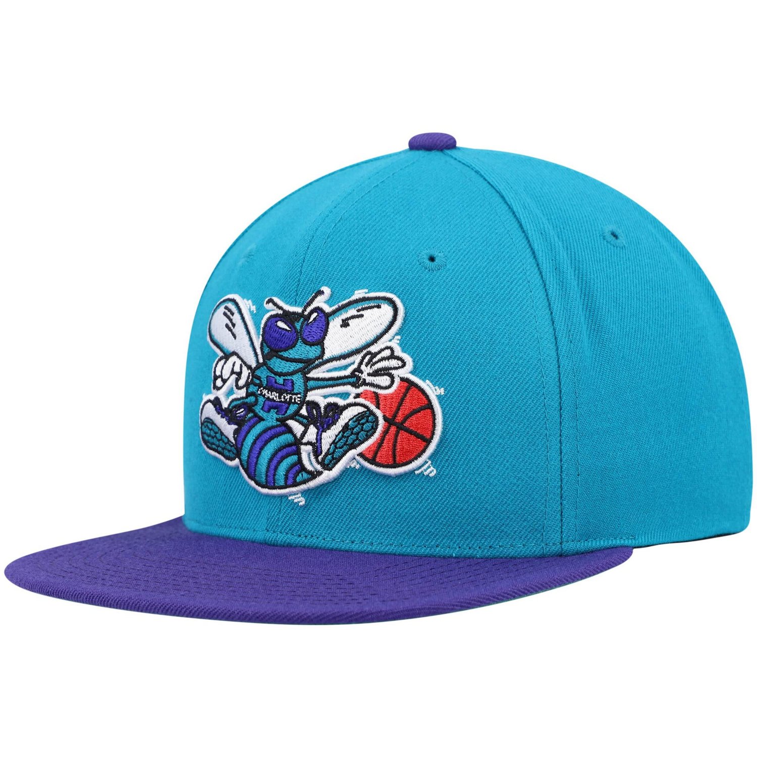 Mitchell  Ness /Purple Charlotte Hornets Hardwood Classics Team Two-Tone 20 Snapback Hat                                         - view number 1