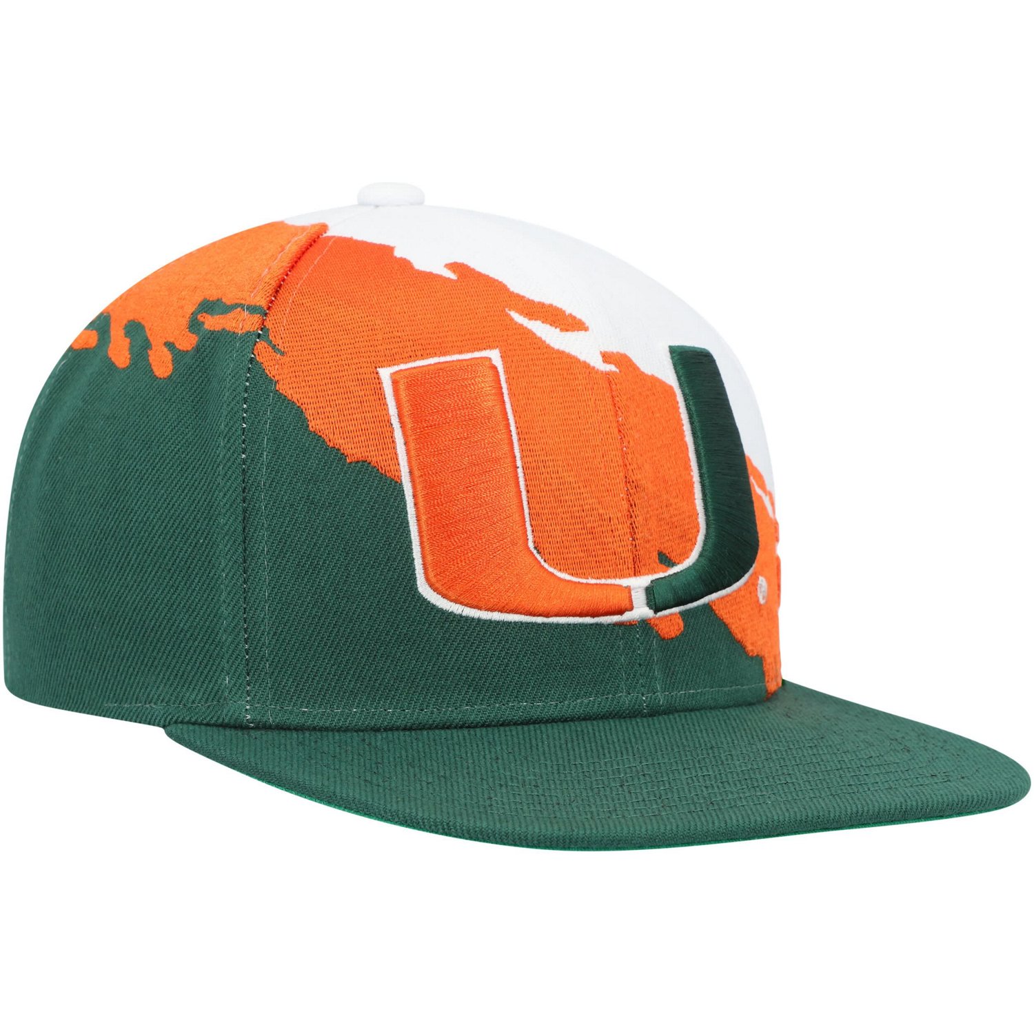 Mitchell  Ness /White Miami Hurricanes Paintbrush Snapback Hat - view number 3
