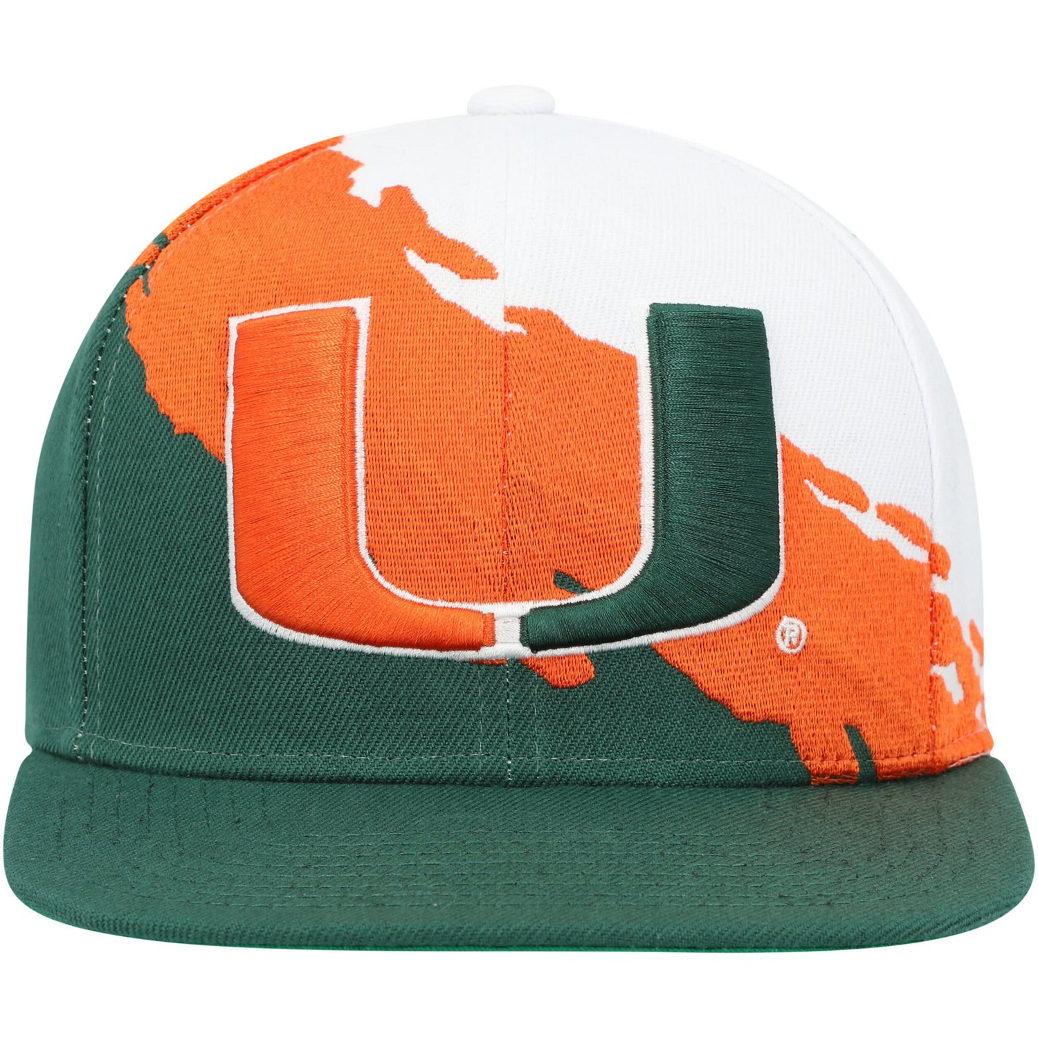 Mitchell  Ness /White Miami Hurricanes Paintbrush Snapback Hat - view number 2