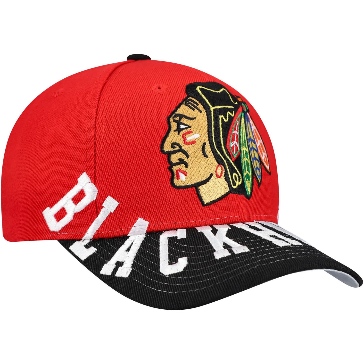 Mitchell  Ness Black Chicago Blackhawks Underarch Two-Tone Pro Crown Snapback Hat
