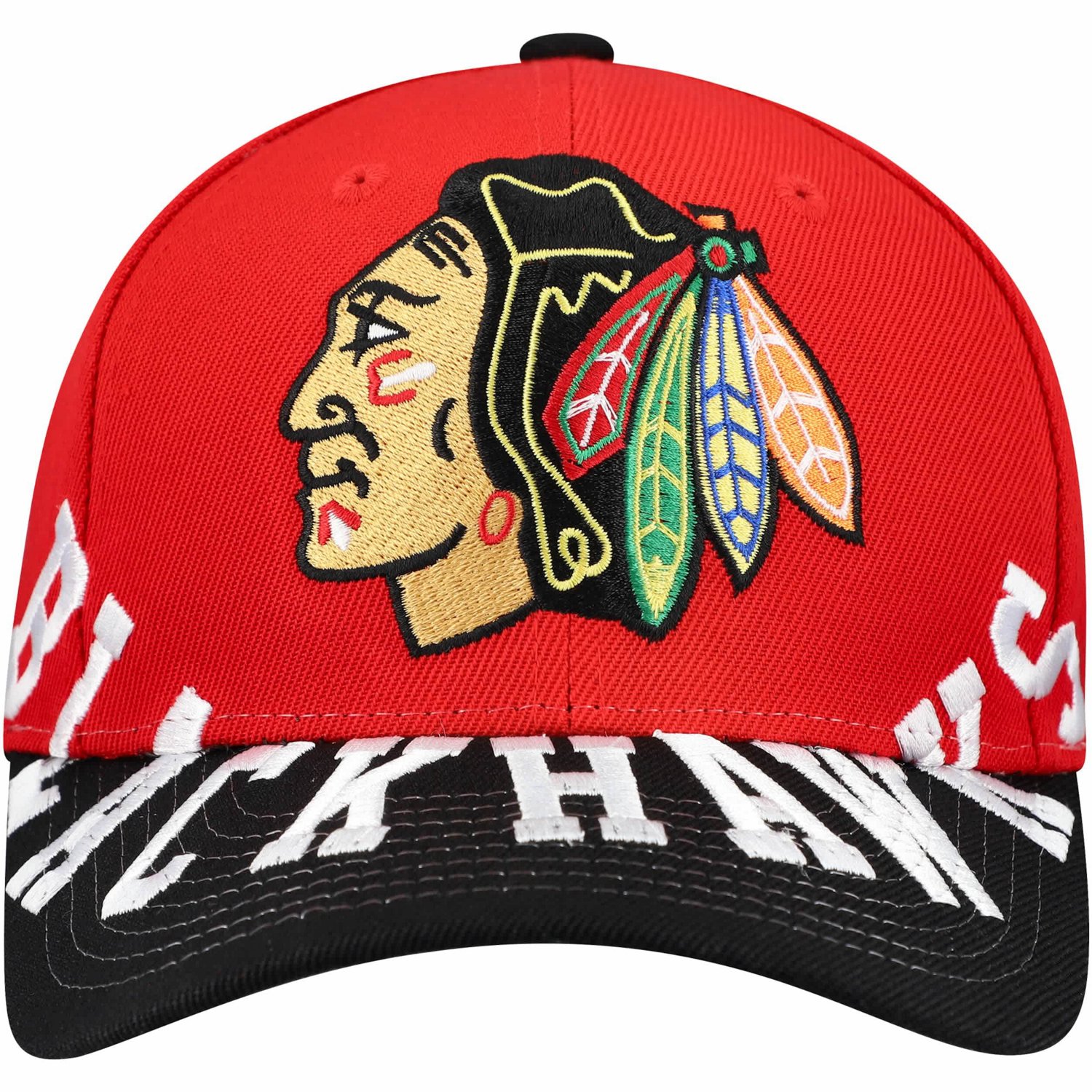 Mitchell  Ness Black Chicago Blackhawks Underarch Two-Tone Pro Crown Snapback Hat