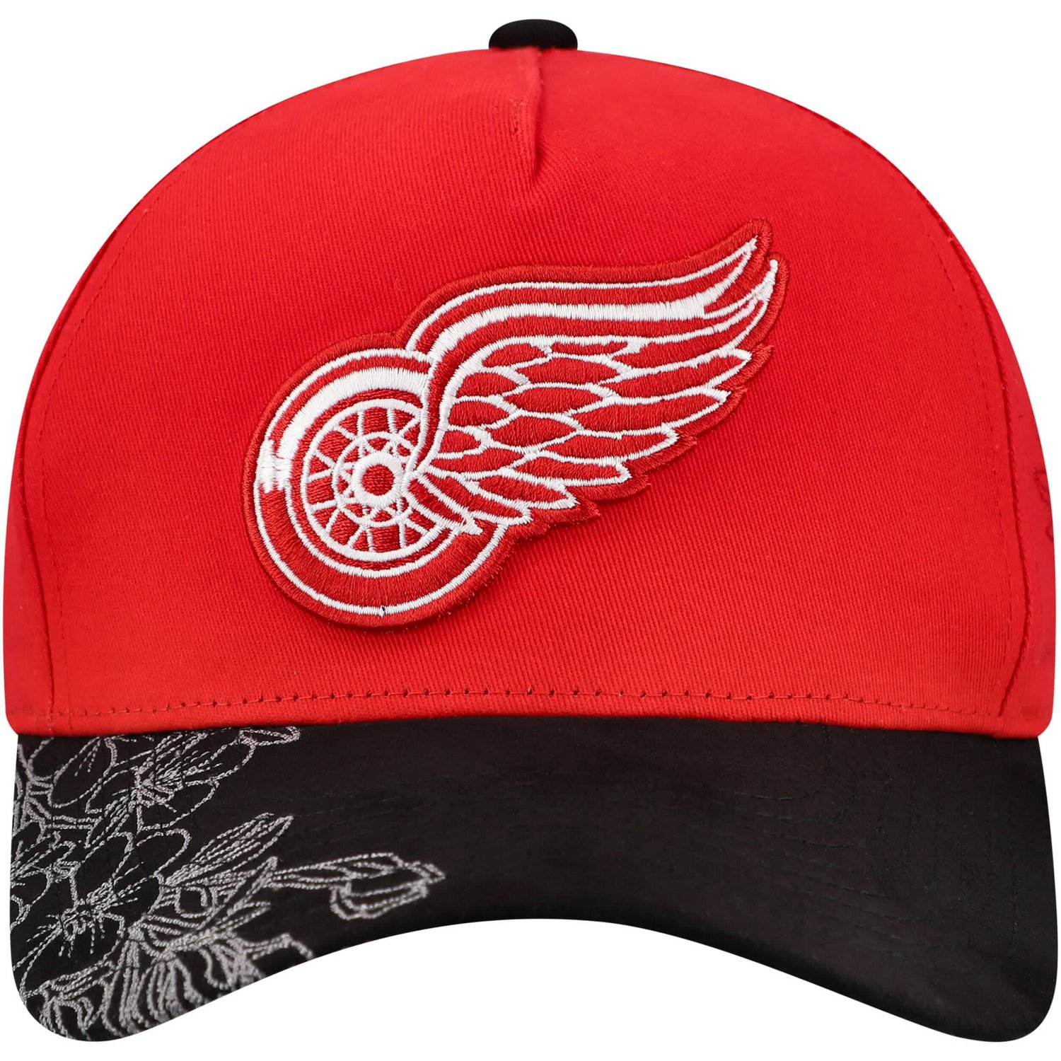 Mitchell  Ness Black Detroit Wings May Flowers Pro Crown Adjustable Hat - view number 2