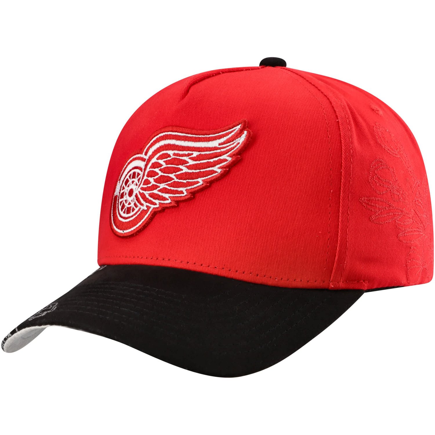 Mitchell  Ness Black Detroit Wings May Flowers Pro Crown Adjustable Hat - view number 3