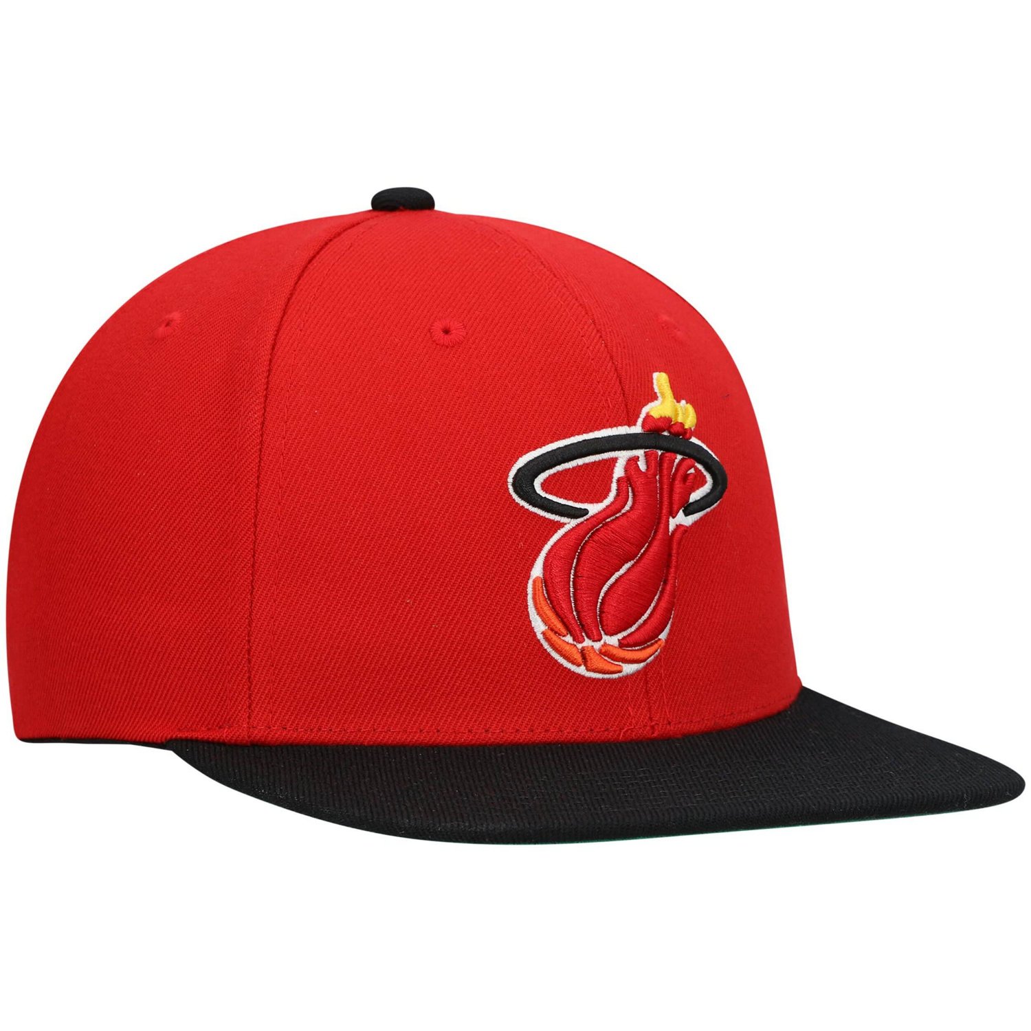 Mitchell  Ness /Black Miami Heat Hardwood Classics Team Two-Tone 20 Snapback Hat