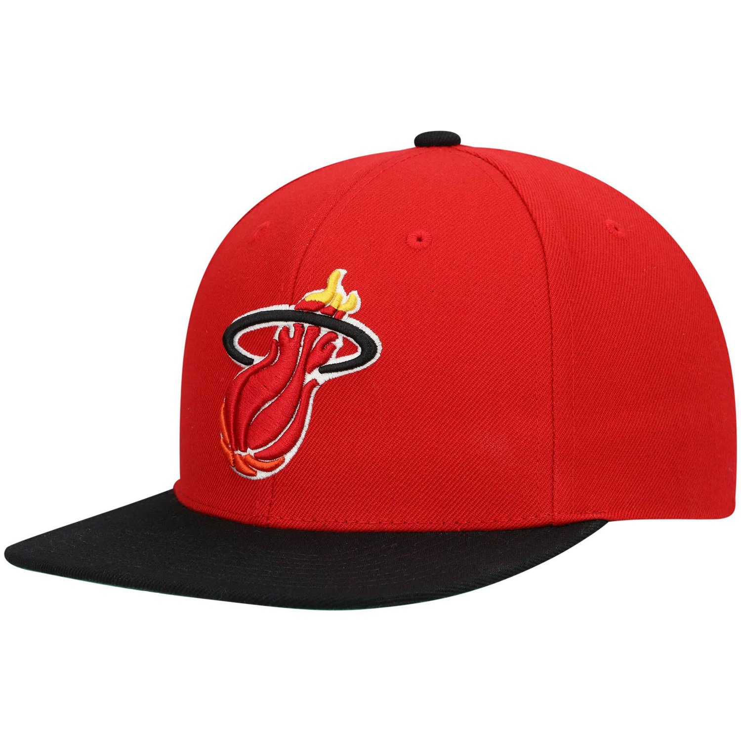 Mitchell  Ness /Black Miami Heat Hardwood Classics Team Two-Tone 20 Snapback Hat