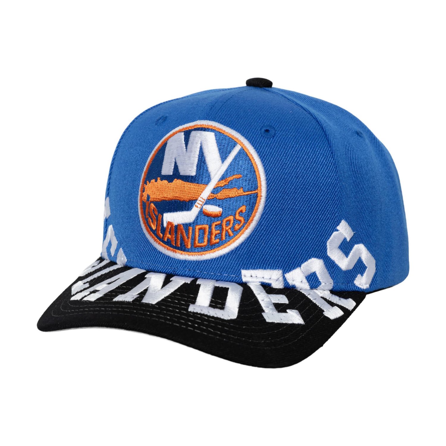 Mitchell  Ness Black New York Islanders Underarch Two-Tone Pro Crown Snapback Hat