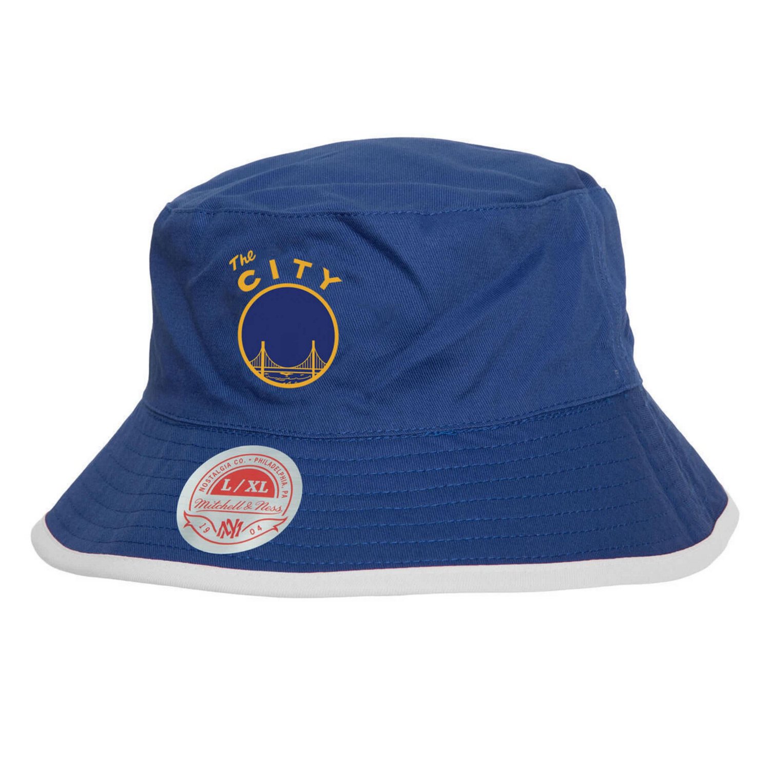 Mitchell  Ness Blue Golden State Warriors Flip It Reversible Bucket Hat - view number 3