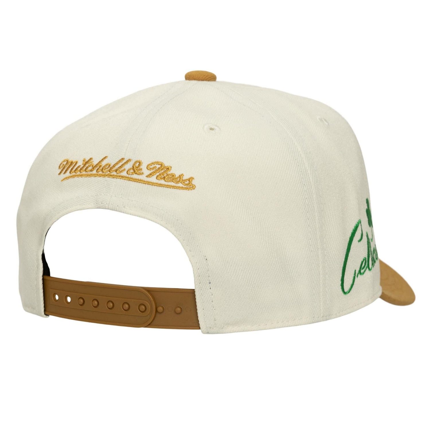Mitchell  Ness Boston Celtics Ochre Dusted Double Two-Toned Pro Crown Adjustable Hat - view number 2
