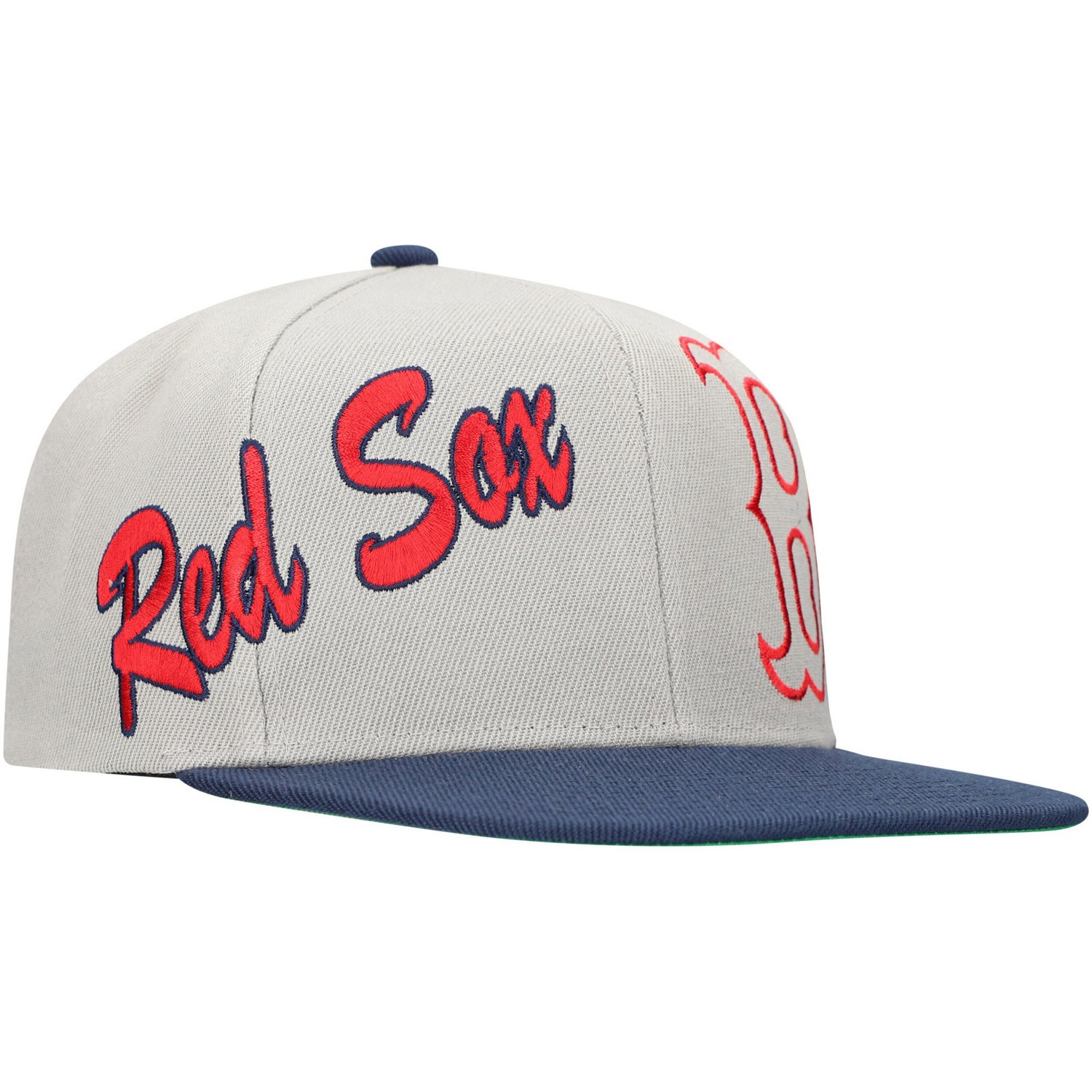 Mitchell  Ness Boston Sox Knock Out Panel Snapback Hat