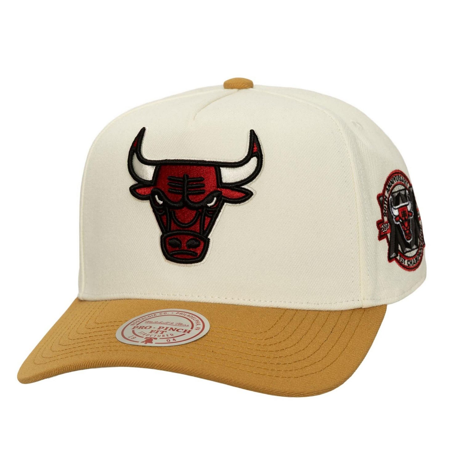 Mitchell  Ness Chicago Bulls Ochre Dusted Double Two-Toned Pro Crown Adjustable Hat