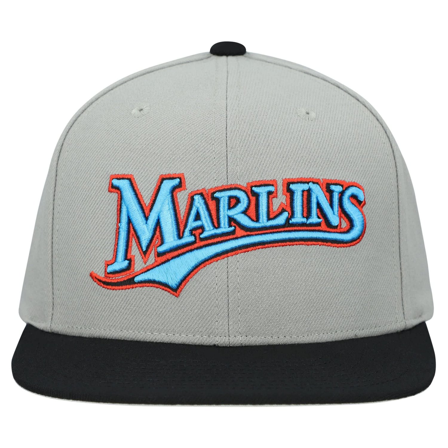 Mitchell  Ness Florida Marlins Cooperstown Collection Basic Flip Snapback Hat