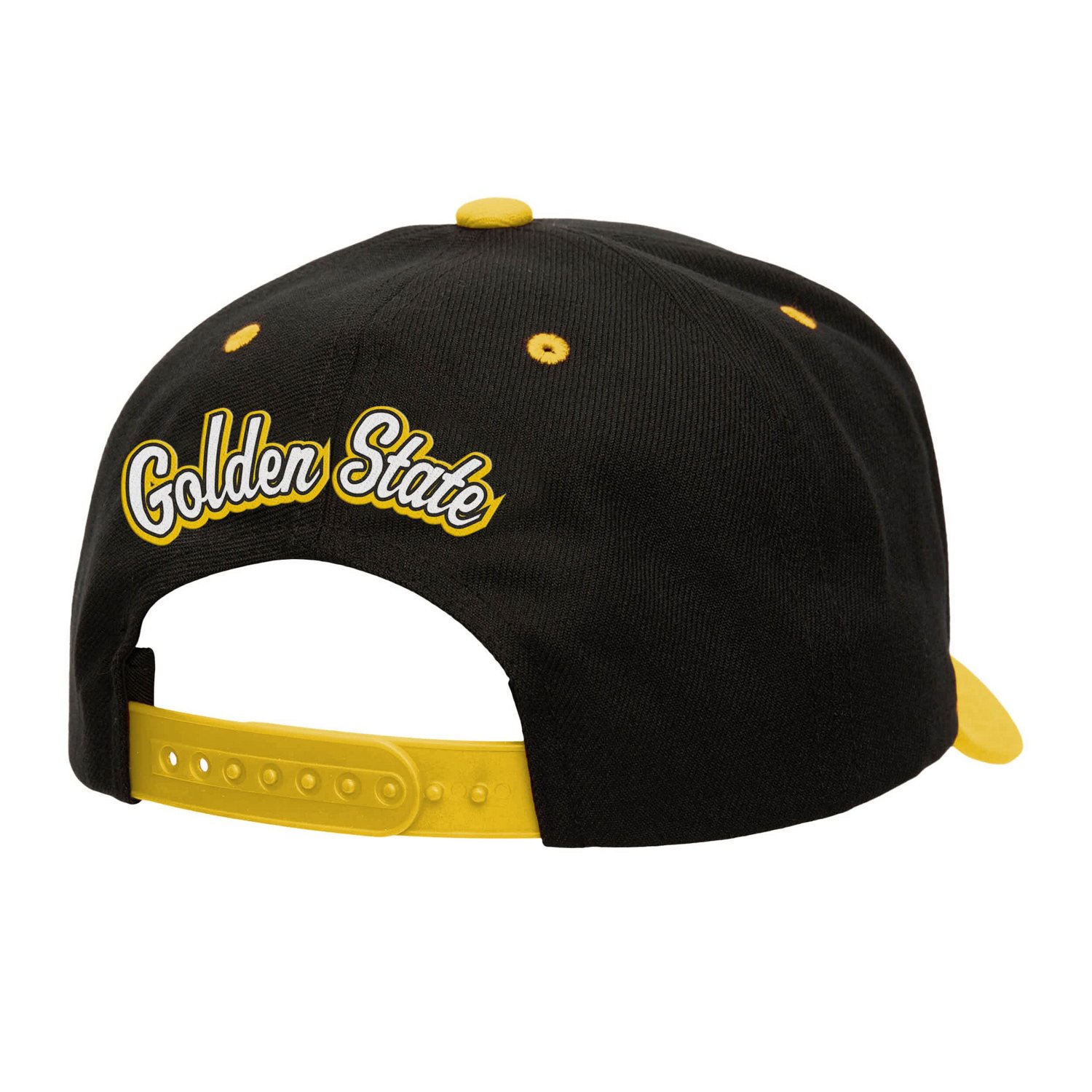 Mitchell  Ness Gold Golden State Warriors Backside Script Two-Tone Pro Crown Adjustable Hat - view number 2