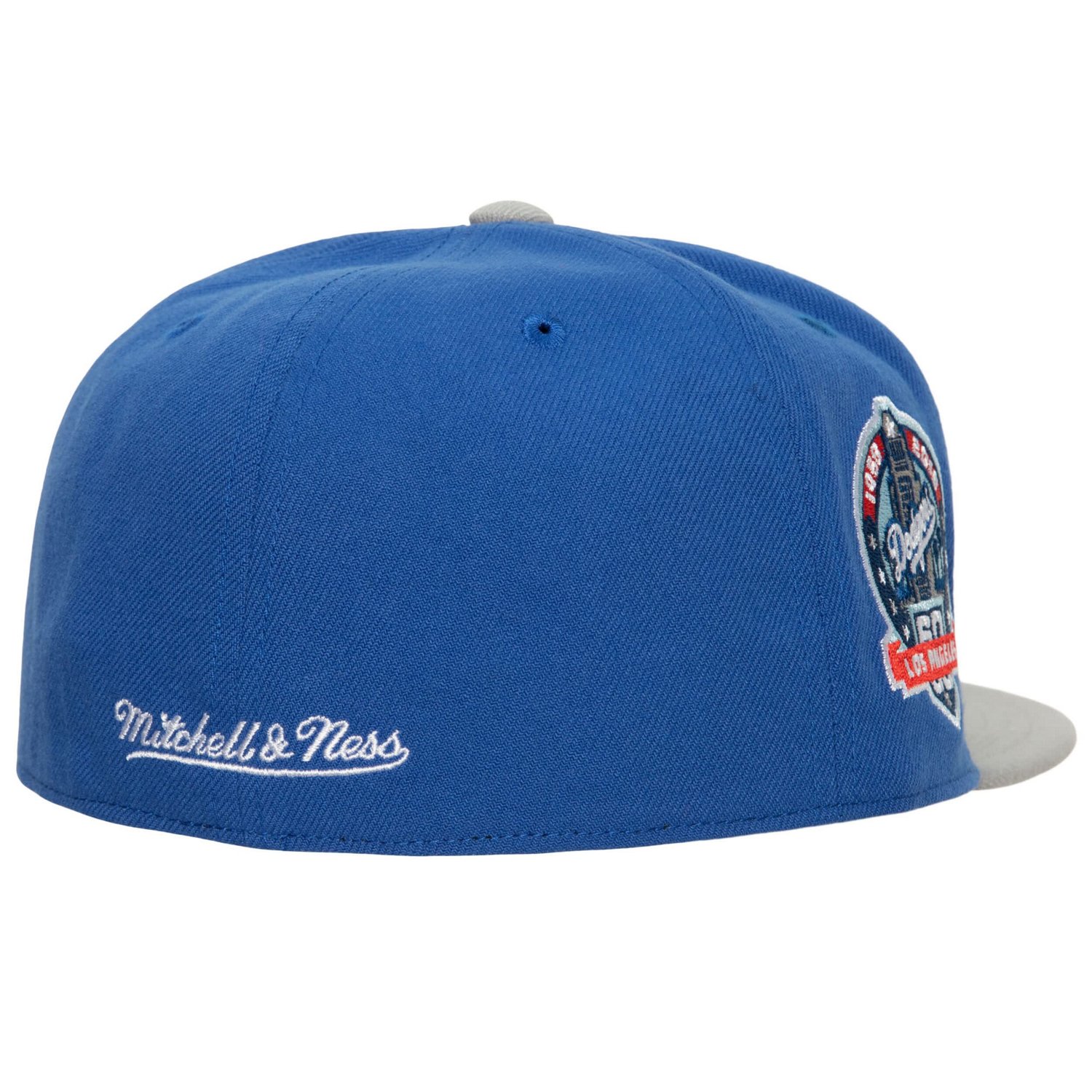 Mitchell  Ness Gray Los Angeles Dodgers Bases Loaded Fitted Hat
