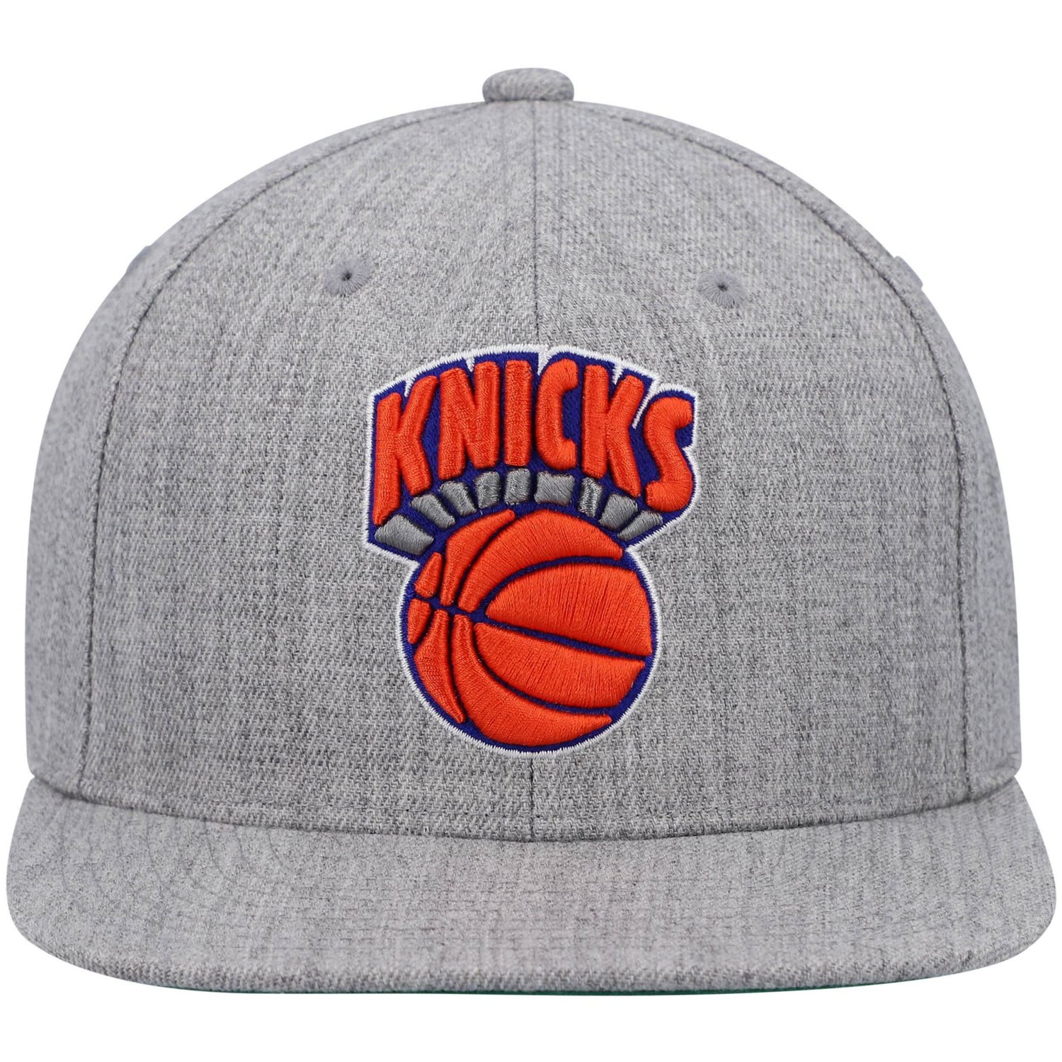 Mitchell  Ness Heathered Gray New York Knicks Hardwood Classics Team 20 Snapback Hat