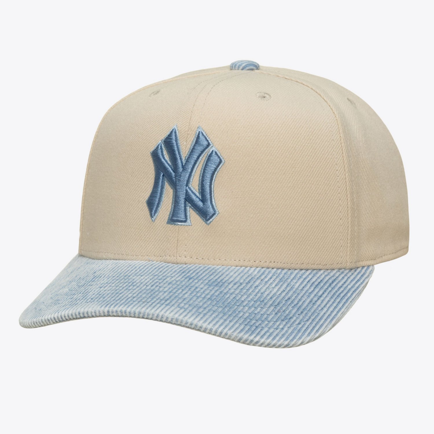 Mitchell  Ness Light Blue New York Yankees Washed Corduroy Pro Crown Snapback Hat